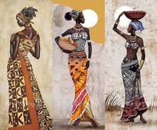 Алмазная живопись 5D «сделай сам» с полным заполнением, для африканских женщин, красивая Алмазная вышивка 3D, Набор для вышивки крестиком, домашний декор, рождественский подарок 2024 - купить недорого