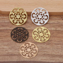 50 Pieces/Lot 23mm Round Filigree Flower Copper Materia Stamping Diy Jewelry Accessories 2024 - buy cheap
