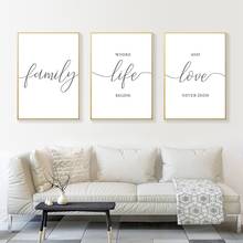 Family Love Quote Print Black White Poster Family Sign Modern Wall Art Canvas Painting Pictures for Living Room Home Decor 2024 - buy cheap