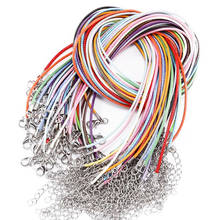50 Pcs/lot 1.5mm Mixed Color Leather Cord Necklace With Clasp Adjustable Braided Rope For Jewelry Making DIY Necklace Bracelet 2024 - buy cheap