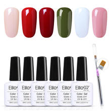 (6PCS)Elite99 10ML Nail Art Kits Pure Colors Gel Nail Polish +Nail Pen Set Soak Off UV LED Nail Varnish Primer Base Gel Polish 2024 - buy cheap