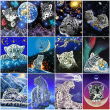 Evershine 5d pintura de diamante de leopardo bordado de diamantes de animal inverno strass arte completa em mosaico quadrado decoração de casa de miçangas 2024 - compre barato