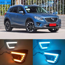 1Pair DRL For Mazda cx-5 cx5 2012 2013 2014 2015 2016 led daytime running light turn signal yellow 12V fog lamp 2024 - buy cheap