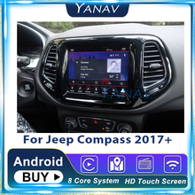 128G Android Audio GPS Navigation HD Touch Screen Car Radio For Jeep Compass 2017+  Auto Stereo Receiver Multimedia Player 2024 - buy cheap