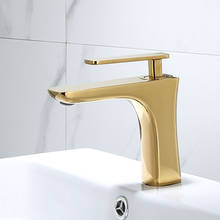 Grifos de lavabo, grifo de baño de Oro pulido elegante, grifo mezclador de agua del fregadero de latón 2024 - compra barato