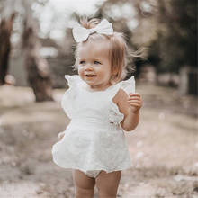 0-24M Newborn Kid Baby Girls Clothes Ruffles Sleeveless Lace Romper Elegant White Sunsuit Cute Party Princess Sweet Outfit 2024 - buy cheap