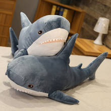 80/100cmsoft tubarão brinquedo de pelúcia recheado tubarão brinquedo travesseiro para crianças presente aniversário ou loja decoração para casa 2024 - compre barato