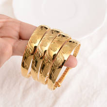 Dubai Gold Bangles for Women Gold Dubai Bride Wedding Bracelet Africa Cuff Bangle Arab Jewelry Gold Charm kids Bracelet gifts 2024 - buy cheap