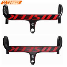 TOSEEK Full UD Carbon Road Bike Bent Bar Handle Bar Bicycle Integrated Handlebar Stem 400/420/440mm Red Logo 325g 2024 - buy cheap