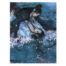 Pintura em tela mo zu dao shi animation wei wuxian lan wangji, posteres e impressões para decoração de parede, arte e quarto, decoração de casa 2024 - compre barato