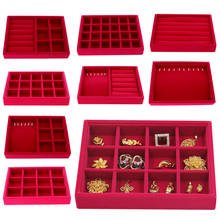 Stackable Velvet Jewelry Tray Earring Bracelet  Holder Storage Box Necklace Organizer Studs Earrings Jewelry Display 2024 - buy cheap