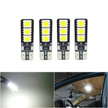 Lâmpadas led canbus para interior de carro, 4 lâmpadas de led para estacionar, sem erro, duplo, 4 tamanhos, 194, 168, w5w, 6 smd 5050 2024 - compre barato