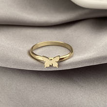 Hot Sale Punk Simple Style Lovers Butterfly Opening Ring Women Gold Silver Color 2-Piece Ring For Good Friends Jewelry Gifts 2024 - buy cheap