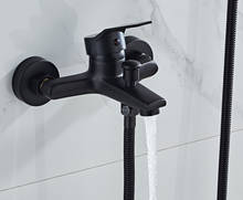 Shower Faucets Wall mounted Black Chrome Shower Faucets Solid Brass Cast Bathroom Shower Crane 2024 - buy cheap