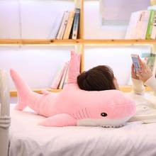 45-140cm grande simulação macia bonito tubarão pelúcia brinquedos kawaii recheado russo travesseiro para crianças meninos meninas presentes de aniversário 2024 - compre barato