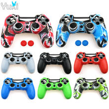YuXi Anti-Slip Silicone Cover Protective Case Skin For Sony PlayStation Dualshock 4 PS4 DS4 Pro Slim Controller Thumb Grips Caps 2024 - buy cheap