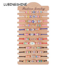 Lubingshine pulseiras e braceletes de mau olhado para mulheres e crianças, ajustável, com pingentes de strass, corrente, joias estilo boho 2024 - compre barato