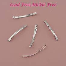 50PCS Silver 6.0cm 2.35" plain Slim Metal Hair Snap barrette hair slides for hairpiece clip findings at lead free,nickle free 2024 - buy cheap