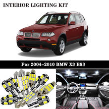 Kit de pacote de luzes automotivas canbus, 22 peças, luz led branca sem erros para interior automotivo, para bmw x3, e83, luz de leitura interior, teto 2024 - compre barato