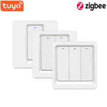 WiFi ZigBee smart button switch does not require neutrality Smart Life Tuya APP Alexa Google Home Voice Control 2/3 Way EU UK 2024 - buy cheap