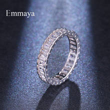 Кольцо Emmaya круглое с фианитом ААА, классическое юбилейное украшение для влюбленных, подходит для женщин 2024 - купить недорого