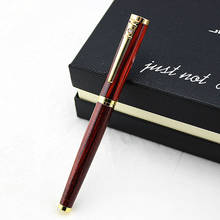 Clipe de diamante caneta com caixa de presente dupla cor 0.5 nib clipe de ouro preto vermelho metal tinta canetas para escrever papelaria presente 2024 - compre barato