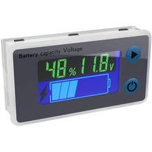 Monitor digital de bateria 10-100v, testador de capacidade da bateria, porcentagem do nível, medidor de voltagem 12v, 24v, 36v, 48v, indicador com tela lcd 2024 - compre barato