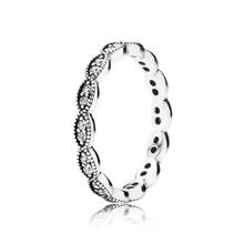 Autêntico 925 prata esterlina original espumante folhas europa anel para as mulheres grânulo charme presente jóias diy 2024 - compre barato