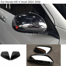 Car Back Rear View Rearview Side Door Mirror Cover Stick Trim Frame 2pcs For Honda HRV HR-V Vezel 2014 2015 2016 2017 2018 2024 - buy cheap