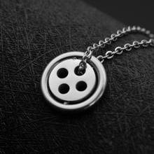 Fashion titanium steel button pendant simple stainless steel round pendant jewelry hot sale 2024 - buy cheap
