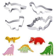 New 4PCS Stainless Steel Dinosaur cookie cutter Set  Cake Fondant Biscuit Toos bakeware 2024 - buy cheap