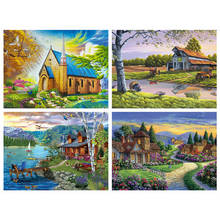 Canvas Size Full Square/Round Diamond Painting 5d House Mosaic Picture DIY Diamond Embroidery Landscape Home Decor Craft Kit 2024 - buy cheap