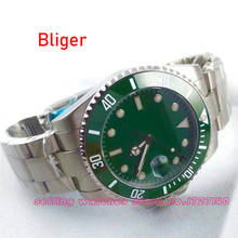 43mm Sterile Ceramic Bezel sapphire glass green dial automatic parnis mens watch 2024 - buy cheap