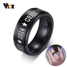 Vnox Personalized Stainless Steel Black Spinner Class Rings for Men 8mm Engraved Wedding Rings Jewelry Simple Customize Gift 2024 - buy cheap