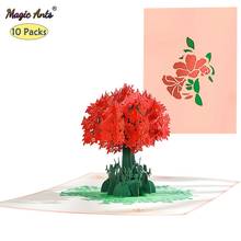 10 Pack Azalea Pop-Up Flower Card 3D Greeting Cards for Valentines Day Get Well Mothers Day Birthday Anniversary Wholesale 2024 - buy cheap
