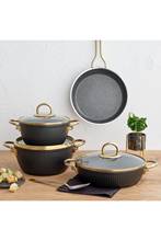 Granite Line 7 Piece Cookware Set Black-Gold 2024 - buy cheap