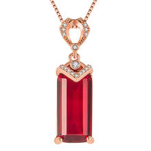 Vintage de luxo vermelho cristal rubi pedras preciosas diamantes pingente colares para mulher rosa cor ouro jóias bijoux festa acessórios 2024 - compre barato