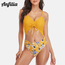 Anfilia Women's  One Piece Swimsuits Cutout Bathing Suit Floral Zebra Fashion Monokini Swimwear купальник слитный 2024 - buy cheap