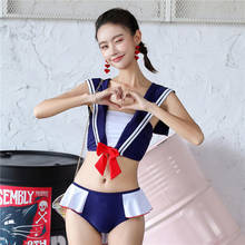 Maiô japonês de feng shui, roupa de banho para meninas pequenas e frescas, decorado com laço triangular, duas peças, 2021 2024 - compre barato