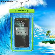 Keysion ipx8 à prova dwaterproof água saco para samsung xiaomi redmi caso de natação do telefone móvel luminosa subaquática bolsa para huawei iphone oppo 2024 - compre barato
