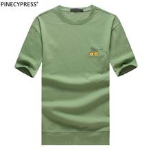 Camiseta 95% de algodón para hombre, camisa de manga corta con estampado de dibujos animados en verde, blanco y rosa, cuello redondo, a la moda, 5% Spandex 2024 - compra barato