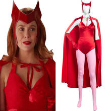 Wanda Vision Scarlet Witch Wanda Maximoff Cosplay Costume Women Jumpsuit Outfits Halloween Carnival Suit 2024 - buy cheap