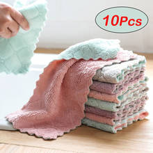 10pcs Cheaper Double-layer Absorbent Microfiber Dish Cloth Non-stick Oil Household Cleaning Wiping Towel Kichen Cleaning Tools 2024 - buy cheap