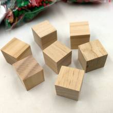 Pacote de 20 cubos de madeira naturais, enfeites de artesanato para crianças, fabricação de cartão, 20mm 2024 - compre barato