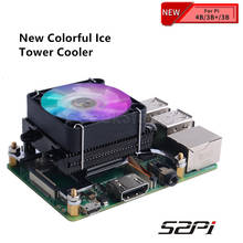 New! Low-Profile Ice Tower Cooling Fan Metal Case 7 Colors RGB Changing LED Light with Bracket for Raspberry Pi 4 B / 3B+ / 3B 2024 - buy cheap