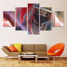 LoL Akali Girl Modular Pictures Wall Art 5 Pieces Cuadros Canvas Painting Living Room Home Decoration Artwork Poster 2024 - buy cheap