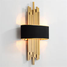 Lámpara LED de tubo de Metal para pared, sala de estar Industrial para luz decorativa, dormitorio, pasillo, Loft, color negro y dorado 2024 - compra barato