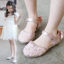 Childrens leather shoes Girls Rhinestone Sequin Princess Shoes Kids Wedding Party Shoes For Baby Girl Sandal Pink Black Silver 2024 - buy cheap