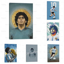 Pintura en lienzo de retrato de Diego Maradona, Póster Artístico de superestrella de fútbol en la pared, decoración del hogar, dormitorio, imagen de jugador deportivo 2024 - compra barato