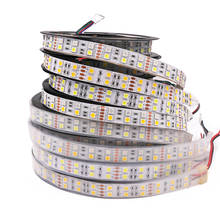 Цветная (RGB) Светодиодные ленты светильник 5 м SMD 5050 RGBW RGB WW Водонепроницаемый Светодиодная лента 60/120 светодиодов/M Белый/теплый белый гибкий светодиодный светильник в полоску 2024 - купить недорого